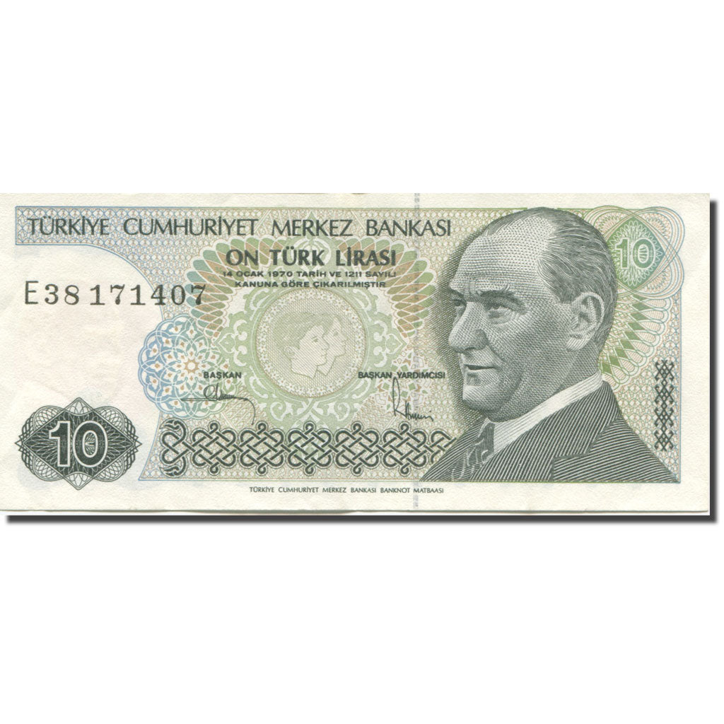 Geldschein, Türkei, 10 Lira, L.1970, 1979, KM:192, VZ+