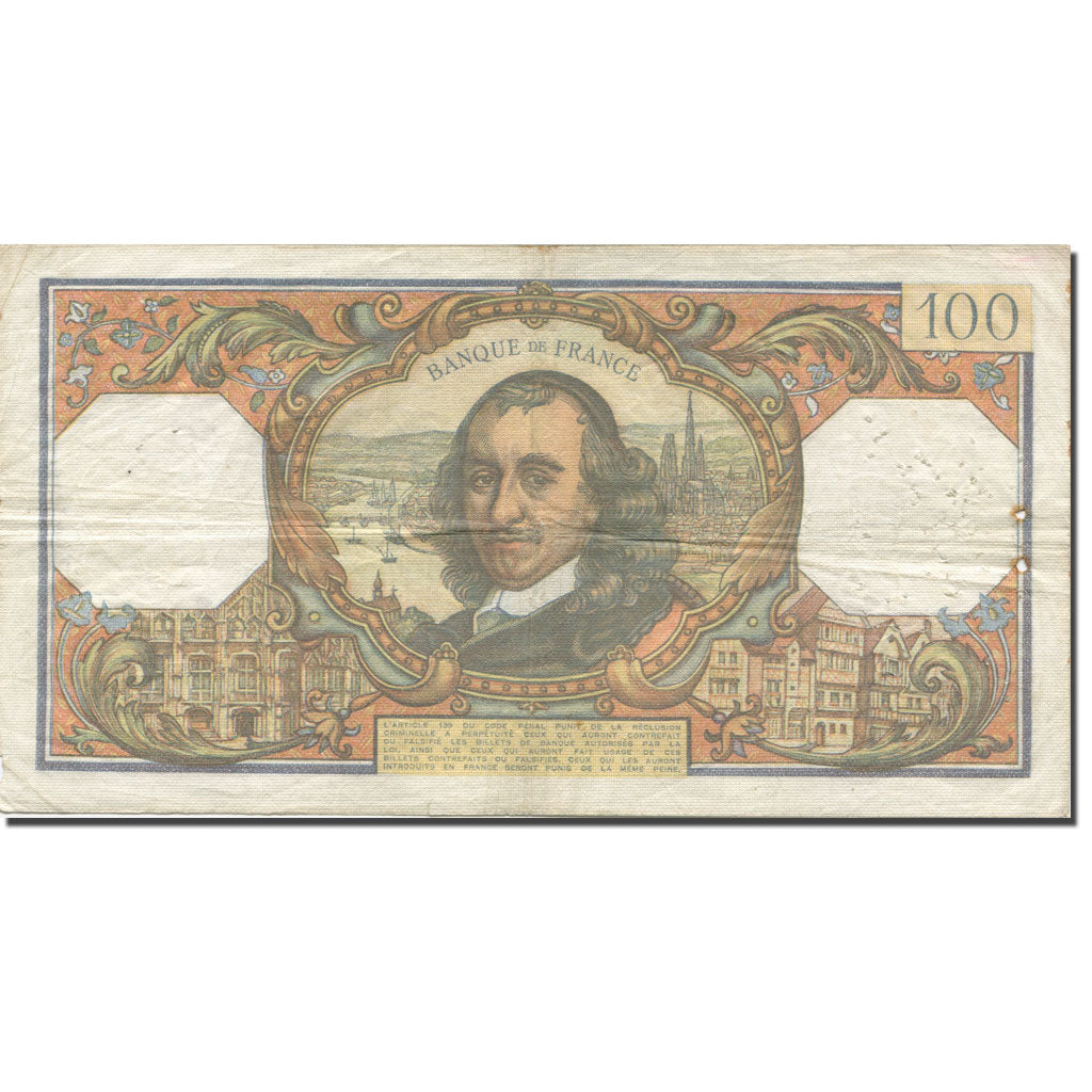 France, 100 Francs, Corneille, 1967, 1967-10-05, VF(30-35), Fayette:65.26