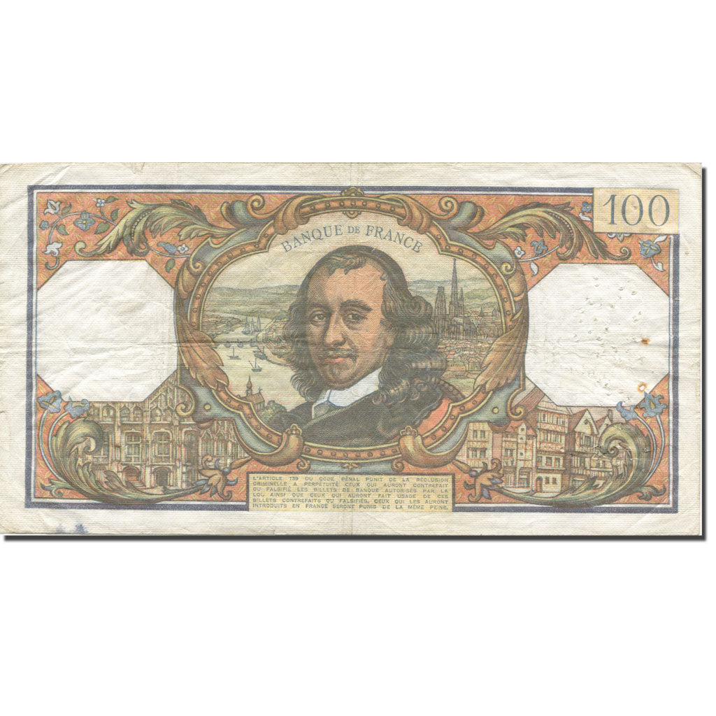 Francia, 100 Francs, Corneille, 1970, 1970-09-03, MB+, Fayette:65.32, KM:149c