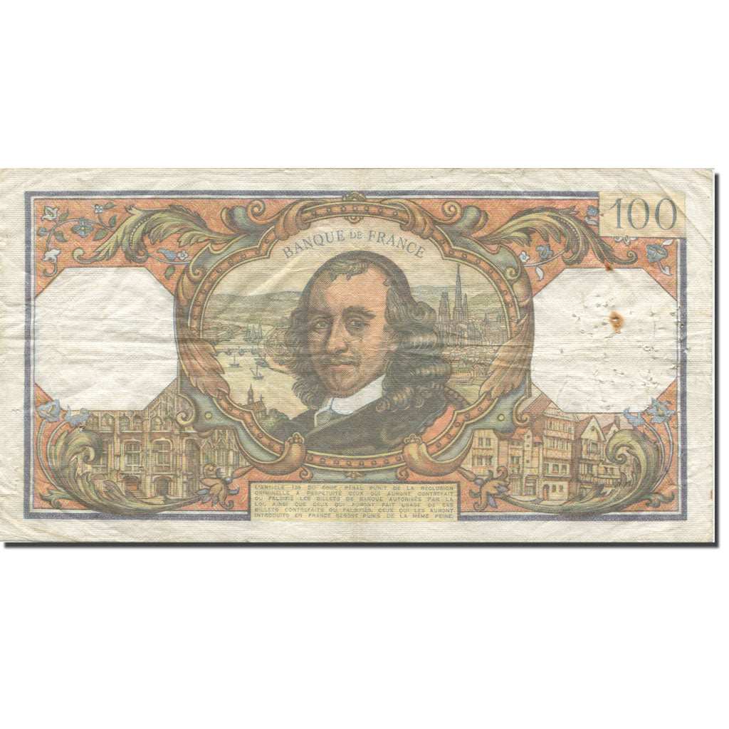 Francia, 100 Francs, Corneille, 1970, 1970-02-05, MB+, Fayette:65.30, KM:149c