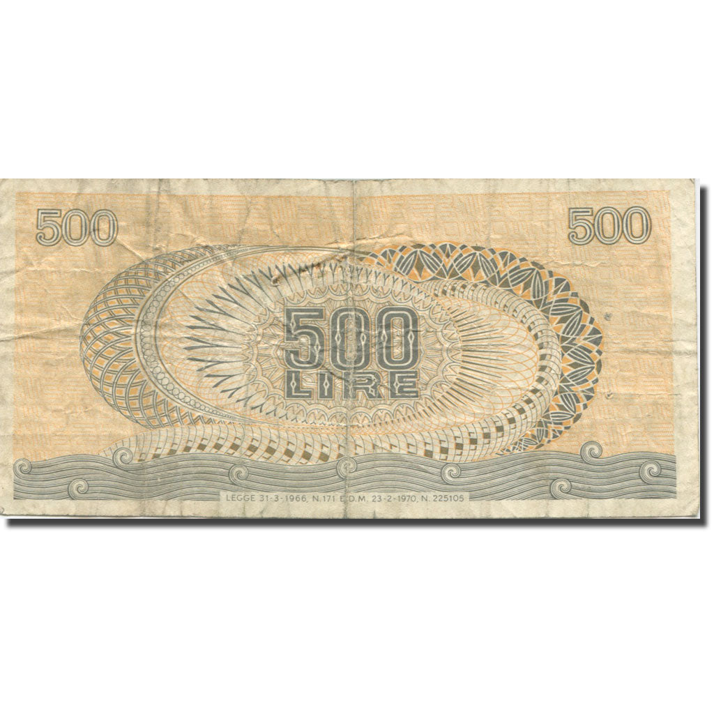 Banknote, Italy, 500 Lire, 1966-1975, KM:93a, VF(20-25)
