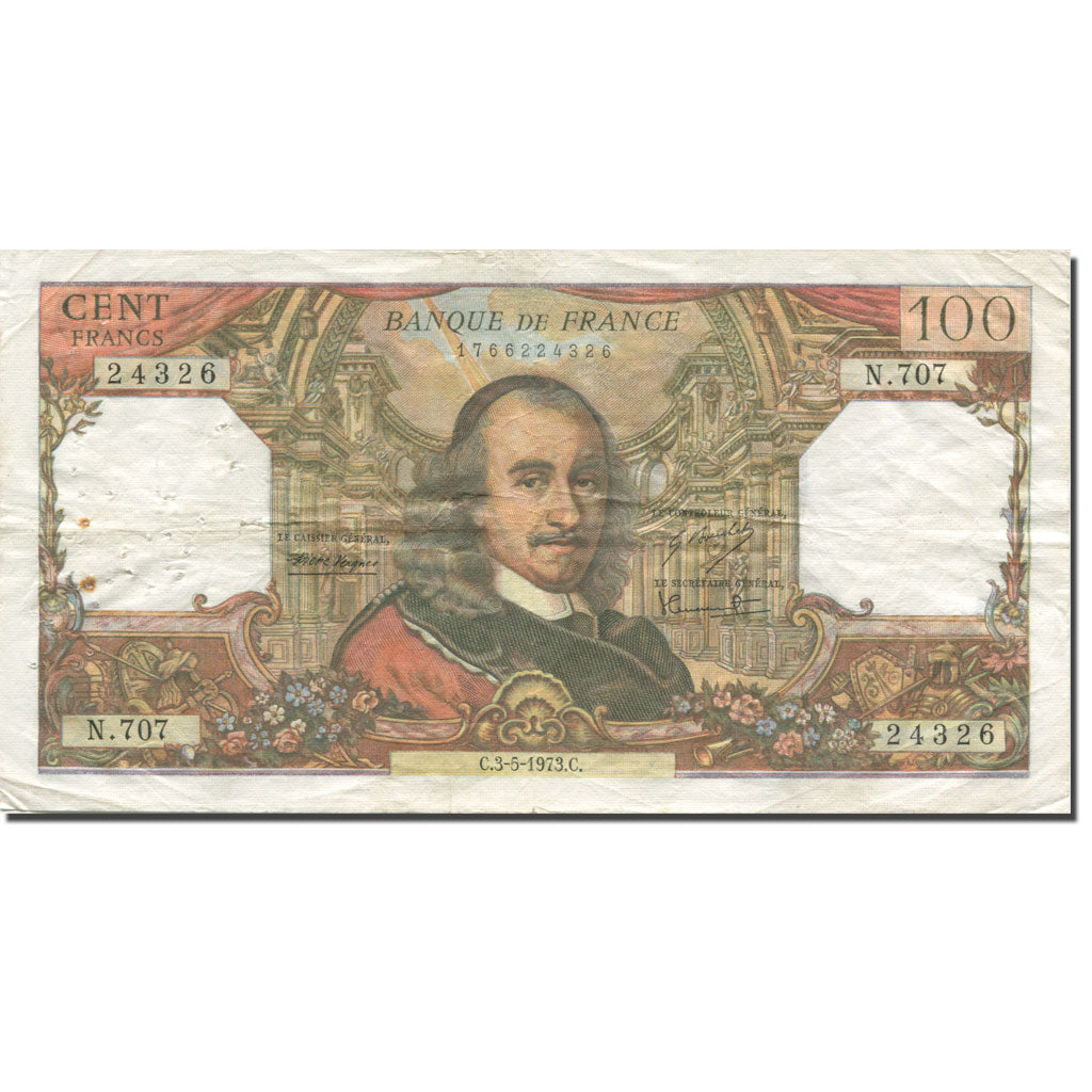 Francia, 100 Francs, Corneille, 1973, 1973-05-03, MB+, Fayette:65.42, KM:149d