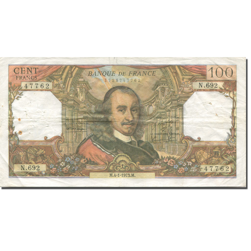 Frankreich, 100 Francs, Corneille, 1973, 1973-01-04, S+, Fayette:65.41, KM:149d