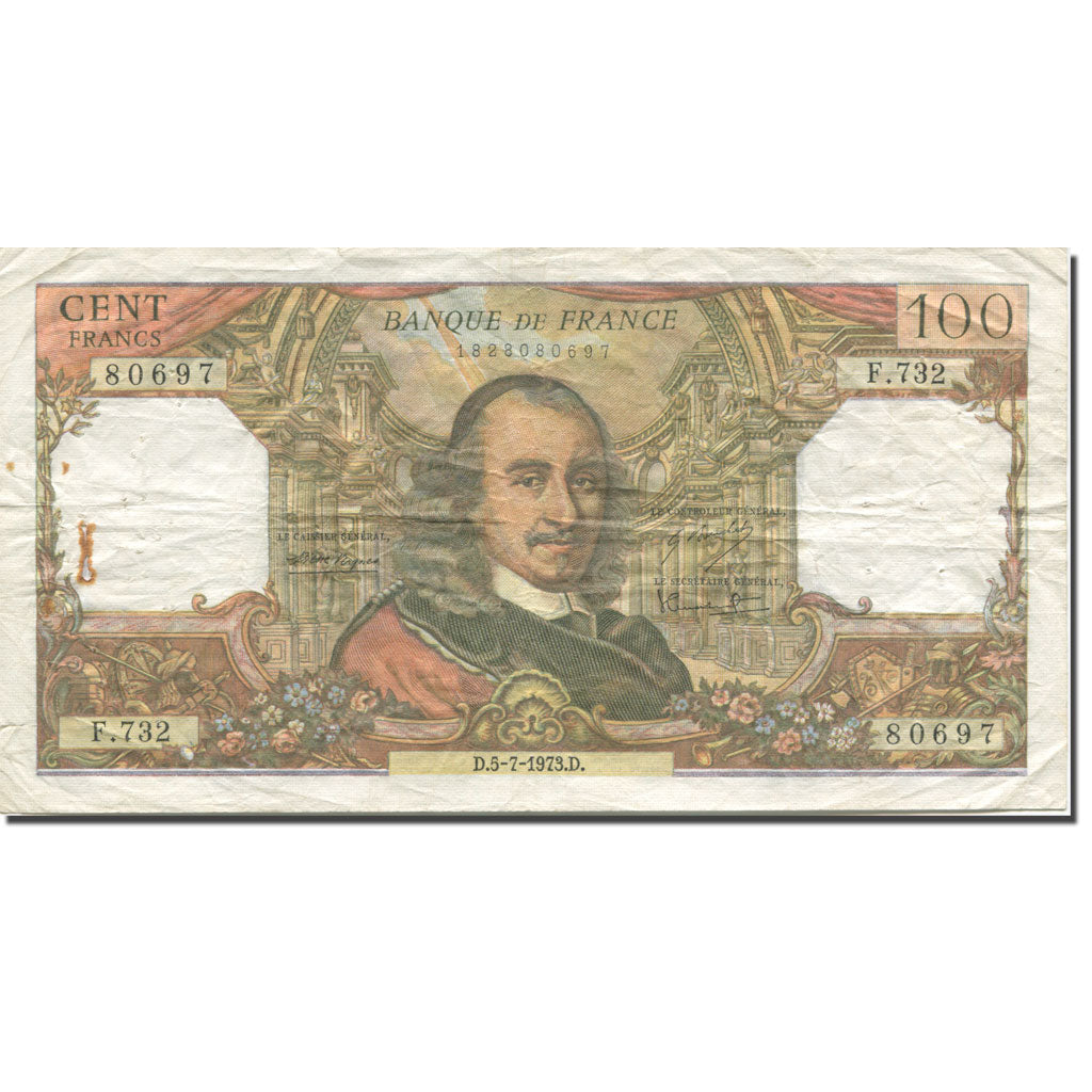Frankreich, 100 Francs, Corneille, 1973, 1973-07-05, S+, Fayette:65.43, KM:149d