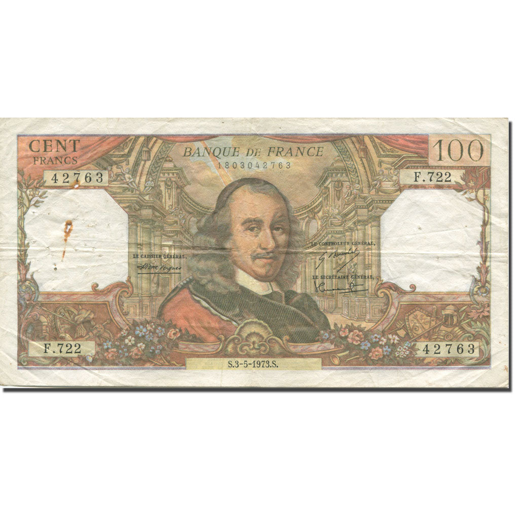 Francia, 100 Francs, Corneille, 1973, 1973-05-03, BB, Fayette:65.42, KM:149d
