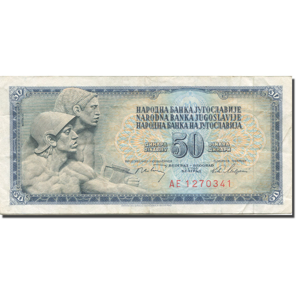 Banconote, Iugoslavia, 50 Dinara, 1968, 1968-05-01, KM:83c, BB+