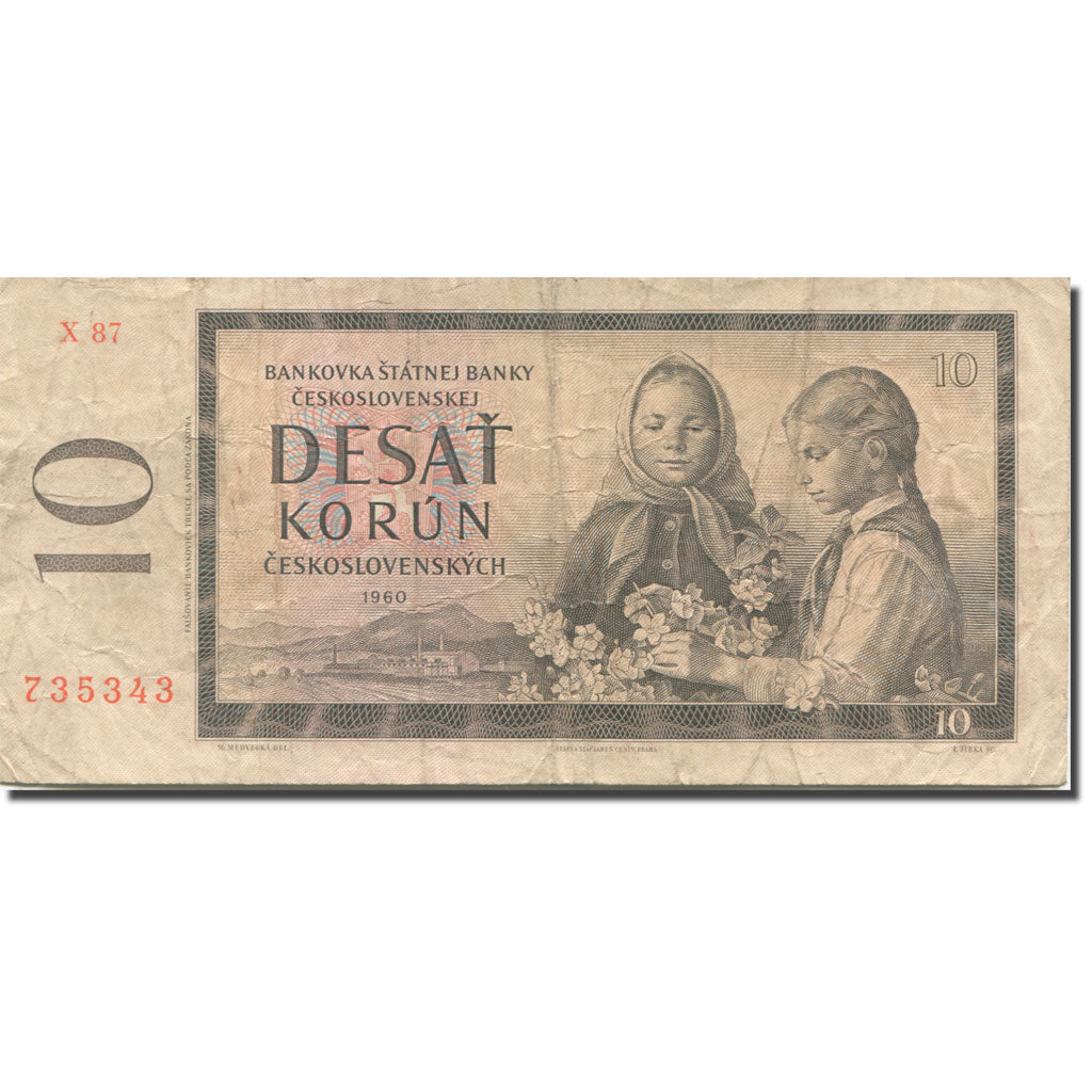 Banknote, Czechoslovakia, 10 Korun, 1960, KM:88b, VF(20-25)