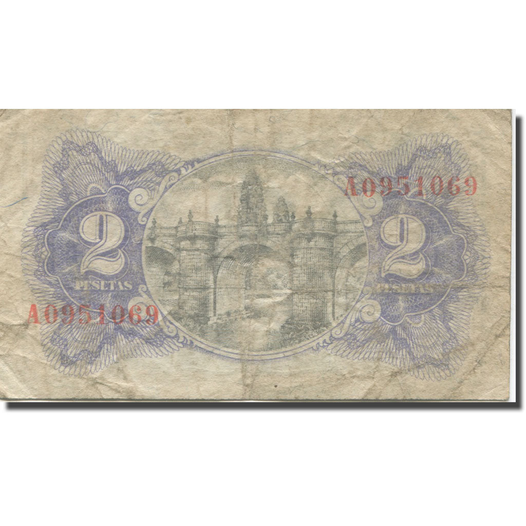 Banknote, Spain, 2 Pesetas, 1938, KM:95, VF(20-25)