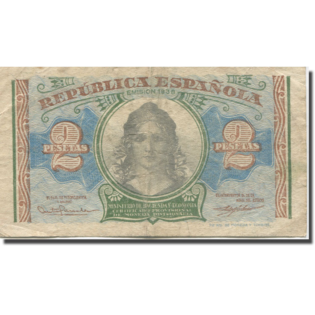 Banknote, Spain, 2 Pesetas, 1938, KM:95, VF(20-25)