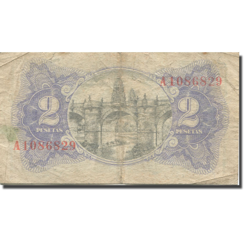 Banknote, Spain, 2 Pesetas, 1938, KM:95, VF(20-25)