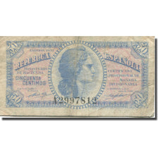 Nota, Espanha, 50 Centimos, 1937, KM:93, VF(20-25)