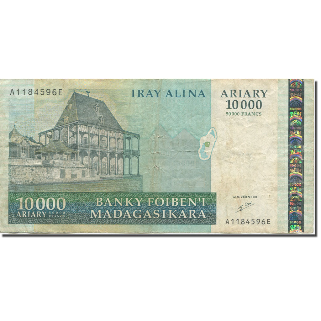 Banknote, Madagascar, 10,000 Ariary, 2003, KM:85, EF(40-45)