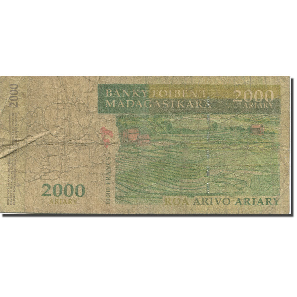 Nota, Madagáscar, 2000 Ariary, 2003, KM:83, AG(1-3)