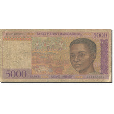 Banknote, Madagascar, 5000 Francs = 1000 Ariary, 1995, KM:78b, VF(20-25)