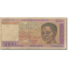 Billete, 5000 Francs = 1000 Ariary, 1995, Madagascar, KM:78b, BC+
