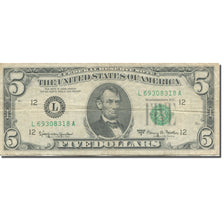 Billet, États-Unis, Five Dollars, 1963, KM:1875, TB+