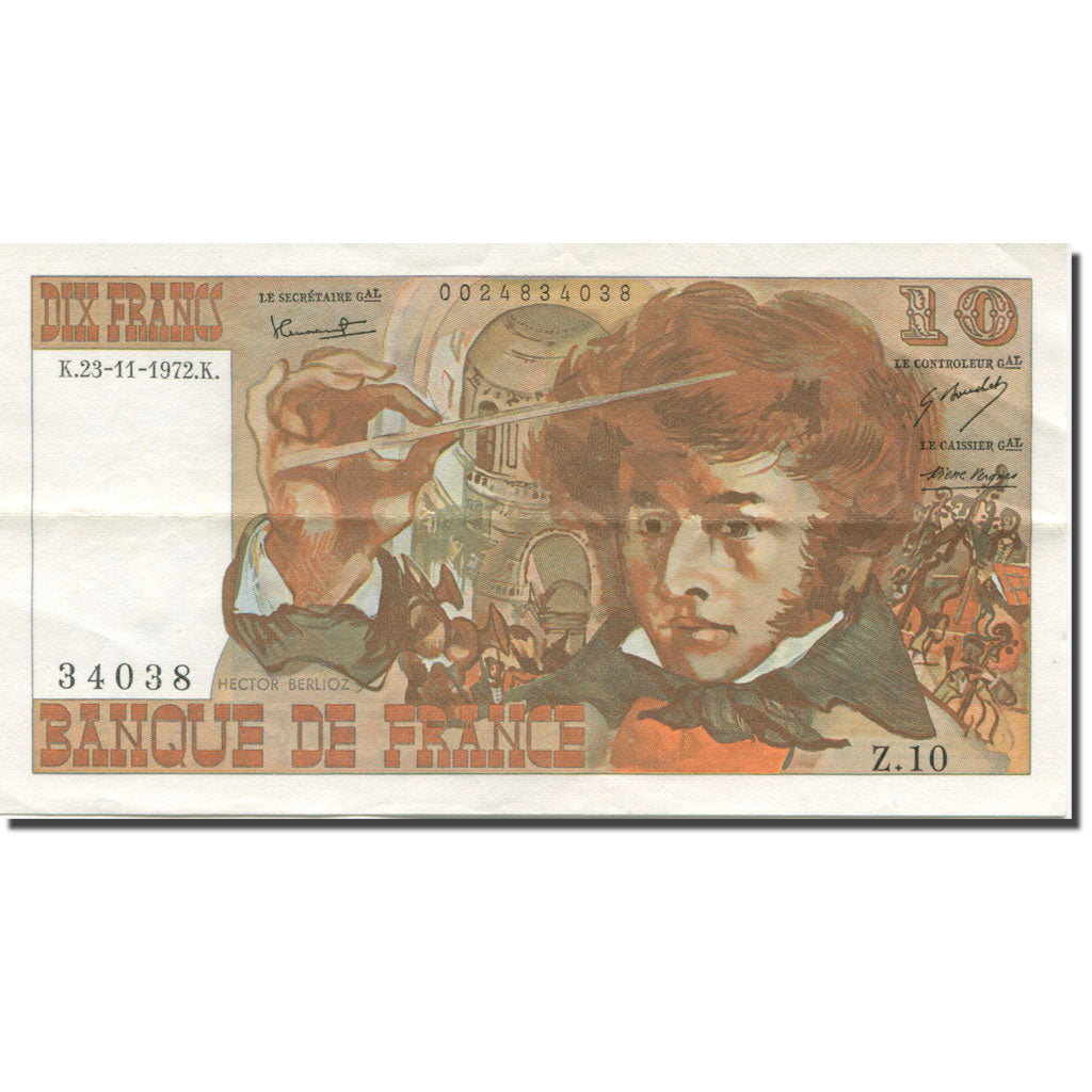 Frankreich, 10 Francs, Berlioz, 1972, 1972-11-23, SS, Fayette:63.01, KM:150a
