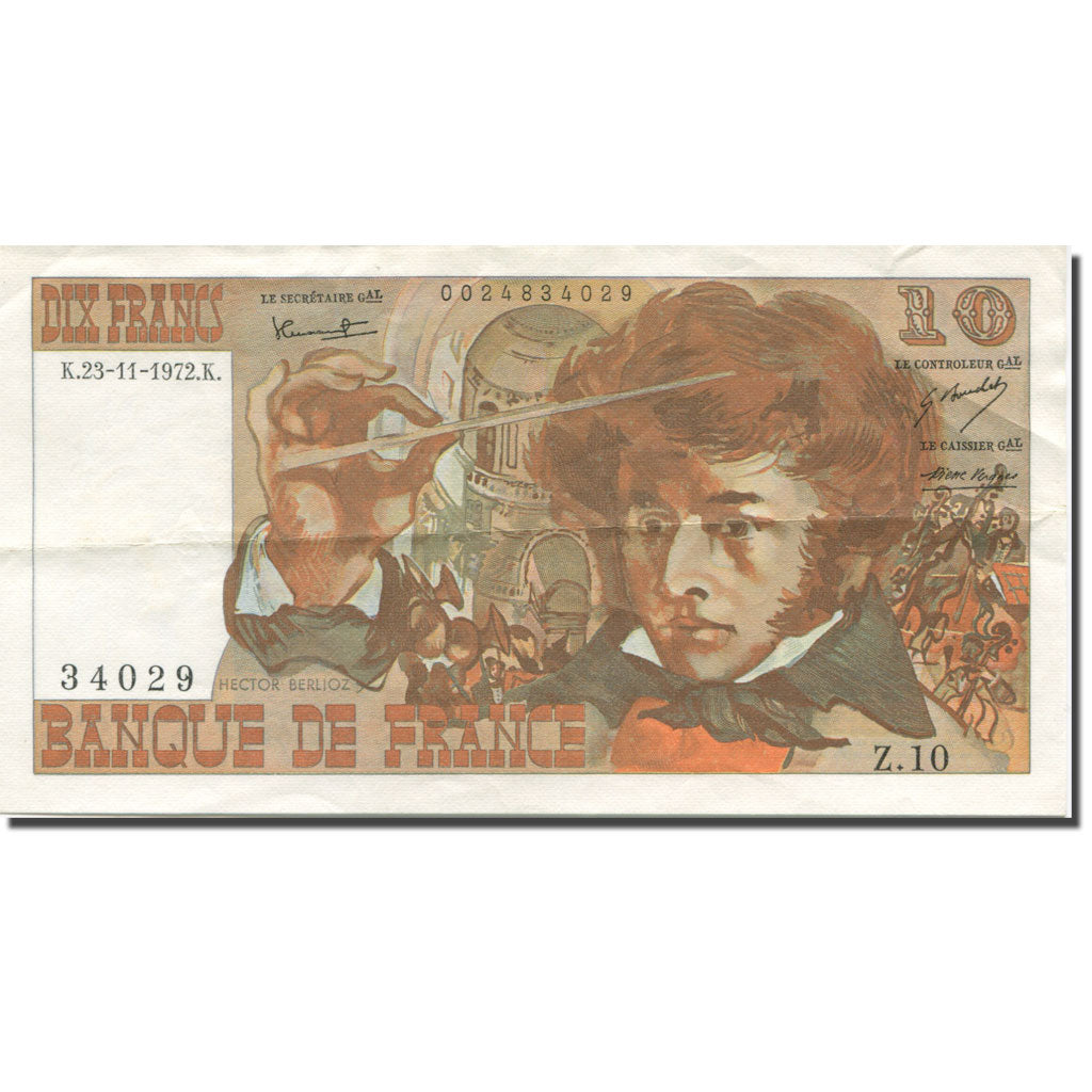 Frankreich, 10 Francs, Berlioz, 1972, 1972-11-23, SS, Fayette:63.01, KM:150a