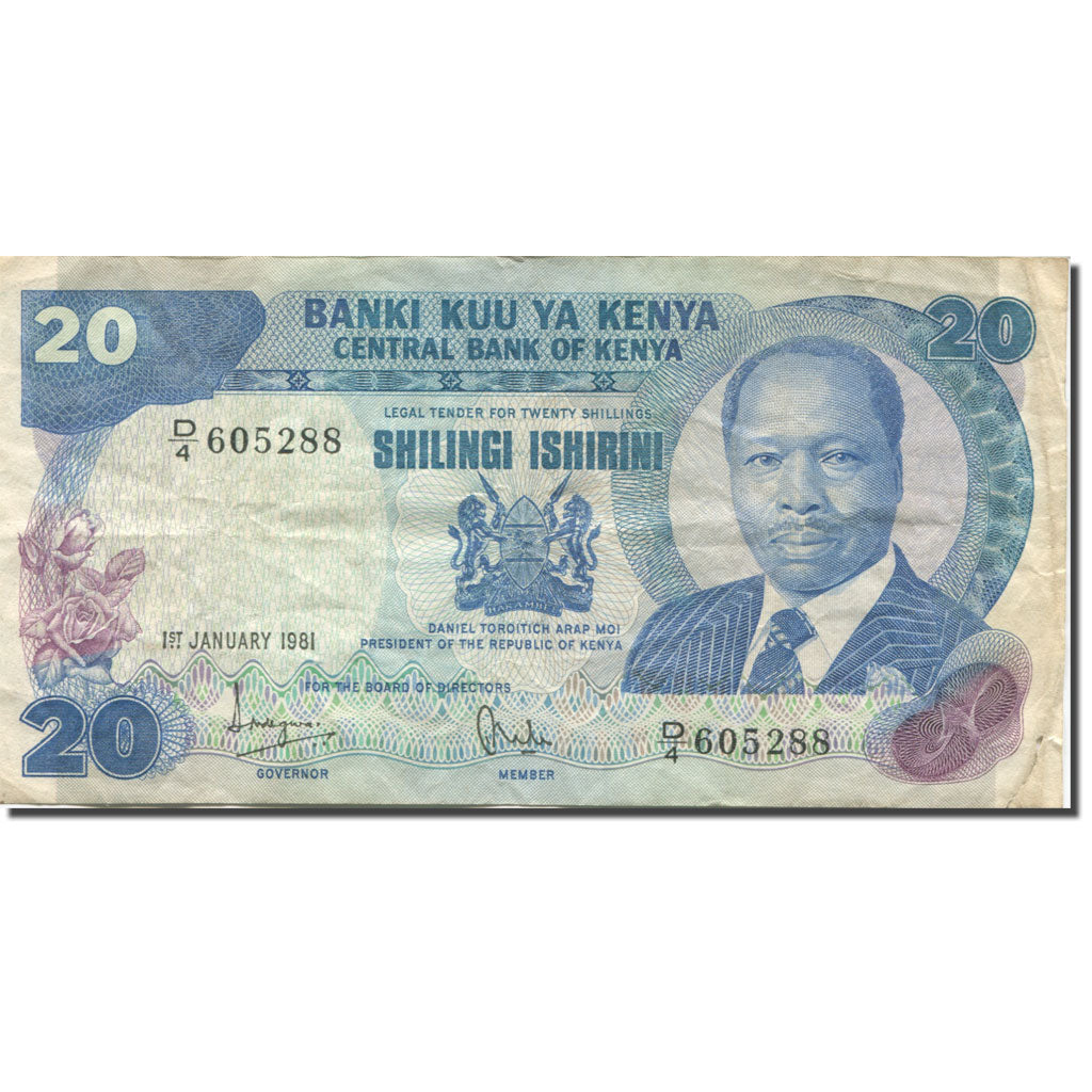 Banknote, Kenya, 20 Shillings, 1981, 1981-01-01, KM:21a, VF(30-35)