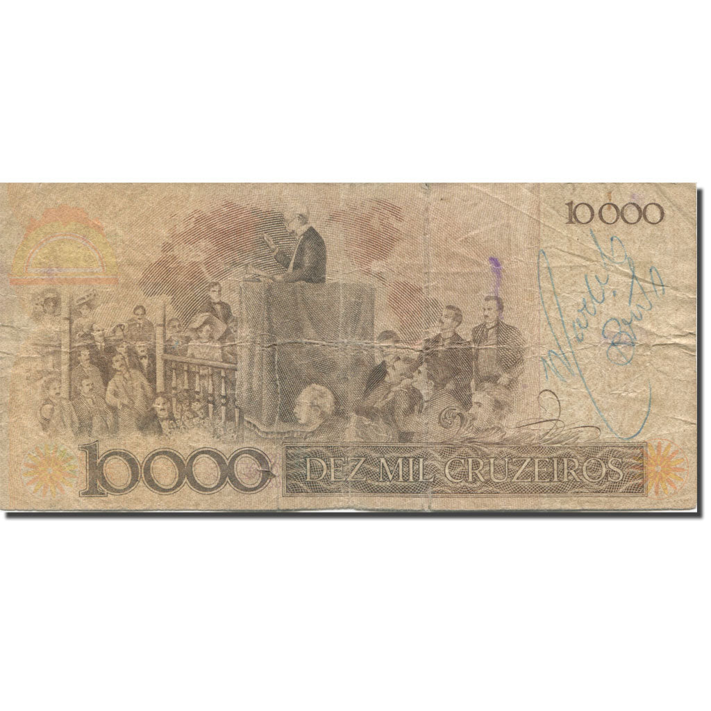 Nota, Brasil, 10,000 Cruzeiros, undated (1984-85), KM:203a, VF(20-25)