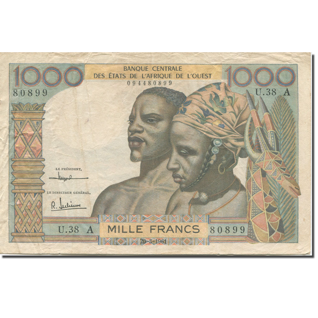 Billete, 1000 Francs, Undated (1959-65), Estados del África Occidental