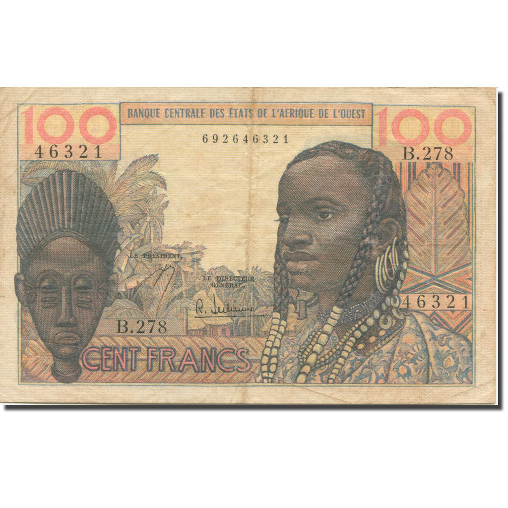 Banknote, West African States, 100 Francs, 1959, KM:2b, EF(40-45)