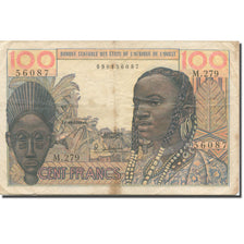 Billet, West African States, 100 Francs, 1959, KM:2b, TB+