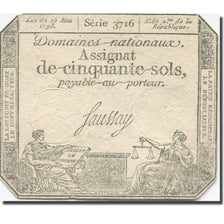 Frankrijk, 50 Sols, 1793, 1793-05-23, TTB+, KM:A70b