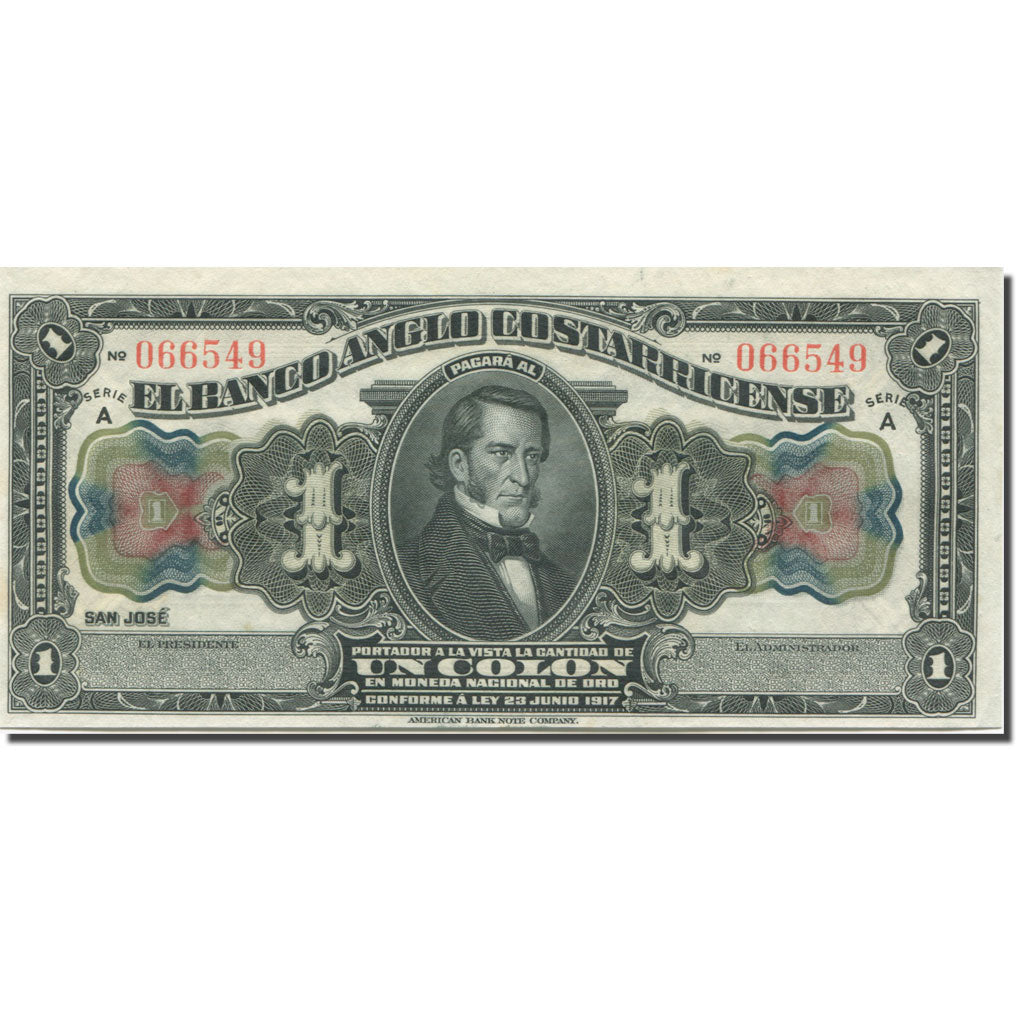 Banknote, Costa Rica, 1 Colon, L.1917, KM:S121r, UNC(65-70)