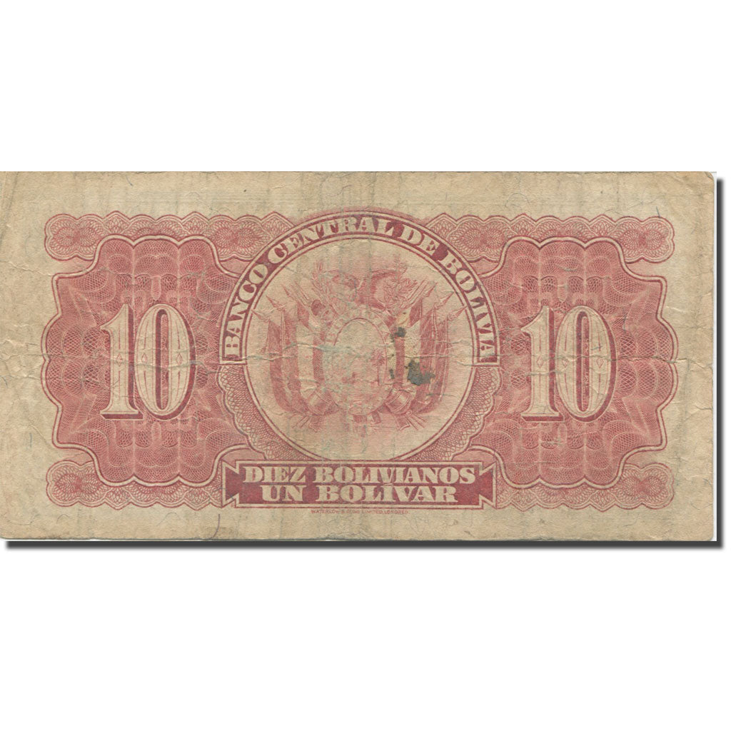 Billete, 10 Bolivianos, L.1928, Bolivia, KM:130, BC+