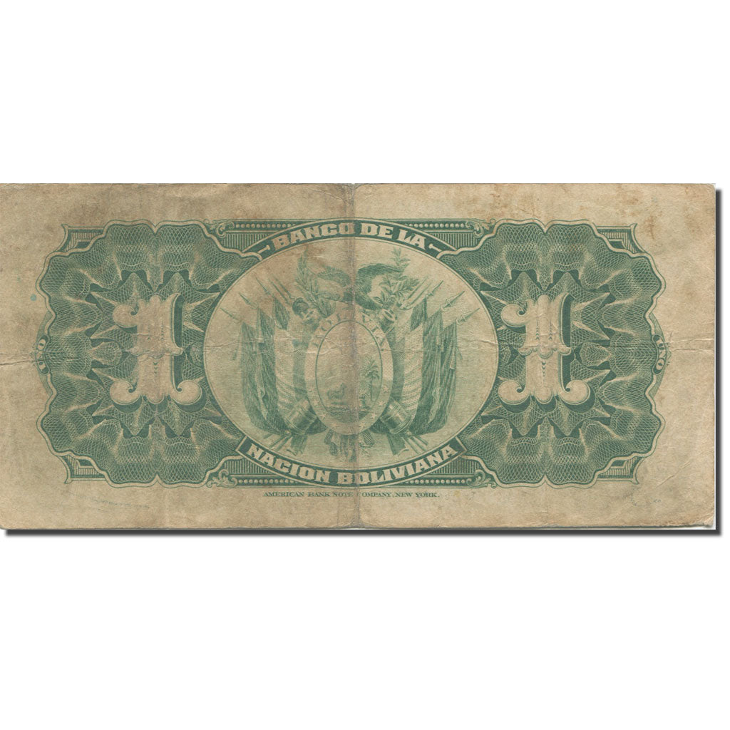 Billete, 1 Boliviano, 1911, Bolivia, 1911-05-11, KM:102b, MBC