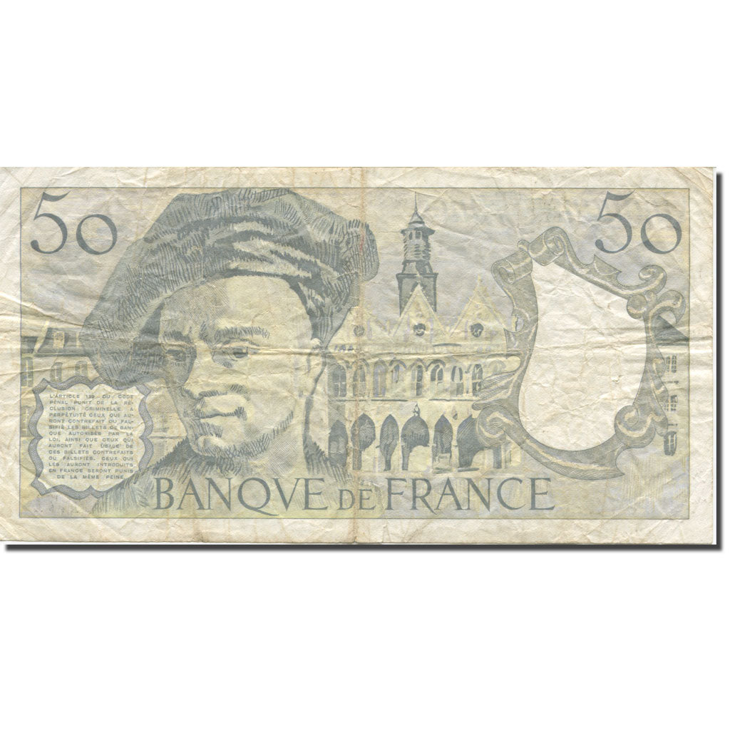 Francja, 50 Francs, Quentin de La Tour, 1992, VF(30-35), Fayette:67.18, KM:152f