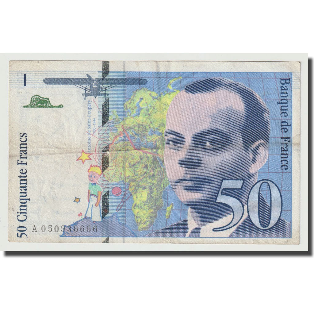France, 50 Francs, St Exupéry, 1999, TTB, Fayette:73.5, KM:157Aa