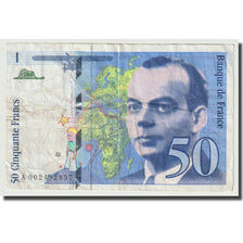 França, 50 Francs, St Exupéry, 1992, VF(20-25), Fayette:72.01aA, KM:157a