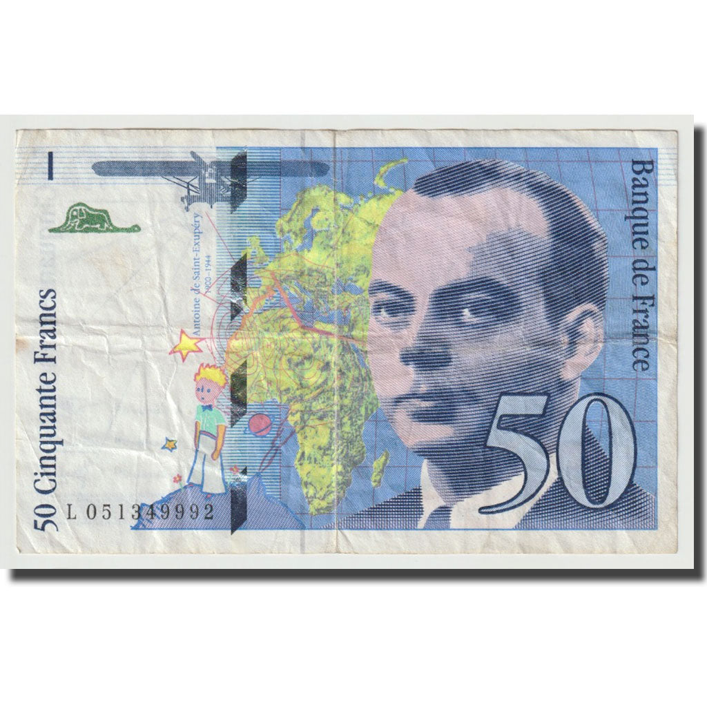 Frankreich, 50 Francs, St Exupéry, 1999, SS, Fayette:73.5, KM:157Aa