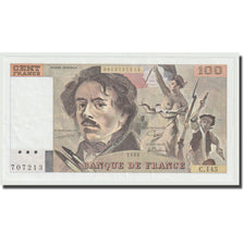 França, 100 Francs, Delacroix, 1989, Error / fauté, UNC(60-62)
