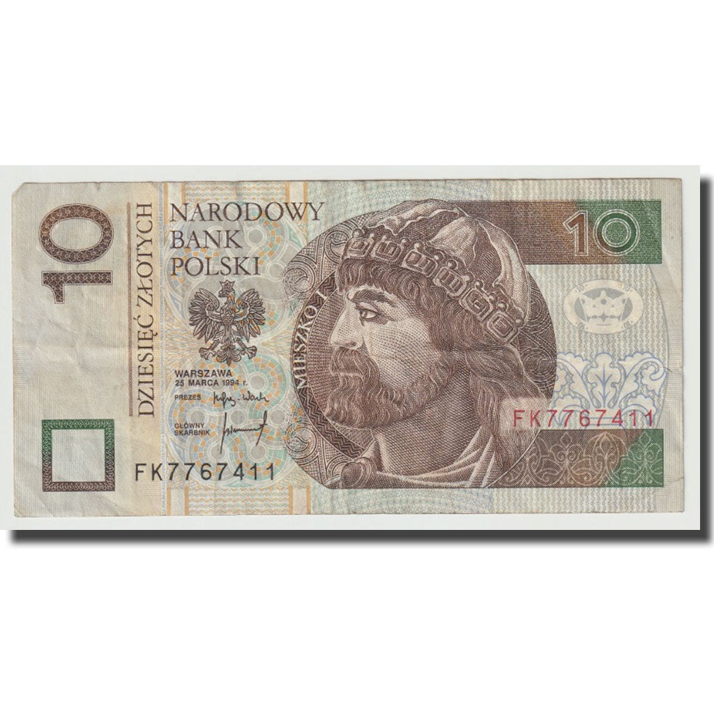 Geldschein, Polen, 10 Zlotych, 1994, 1994-03-25, KM:173a, SS