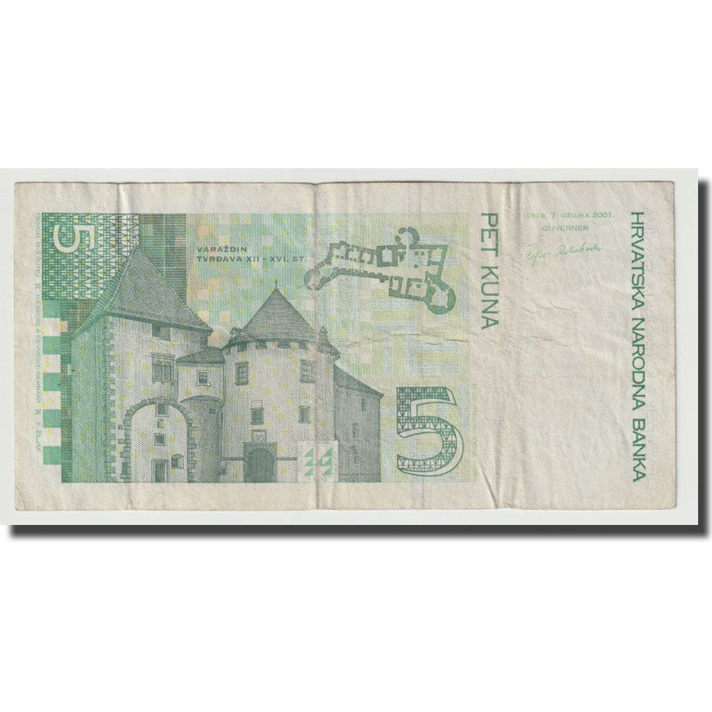Banknote, Croatia, 5 Kuna, 2001, 2001-10-07, KM:37, EF(40-45)
