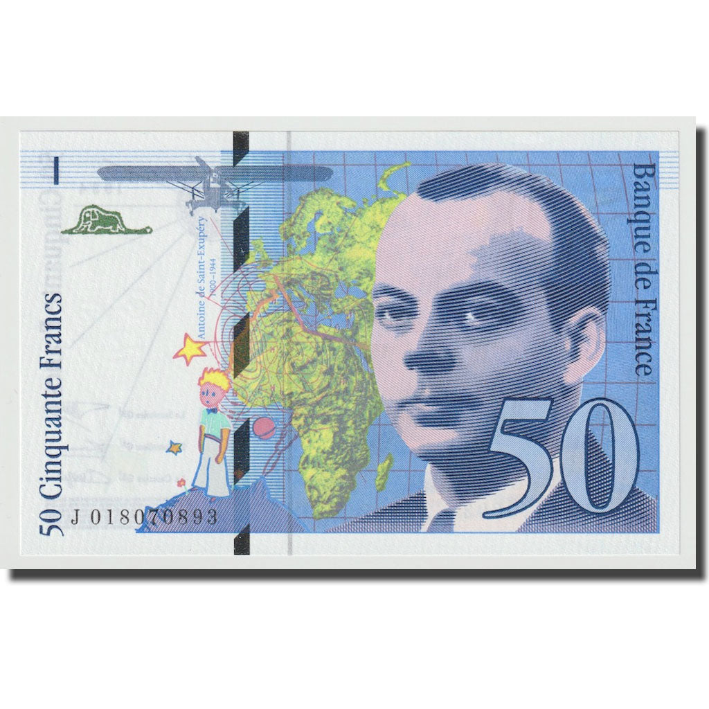 Francja, 50 Francs, St Exupéry, 1994, UNC(65-70), Fayette:73.1b, KM:157Aa