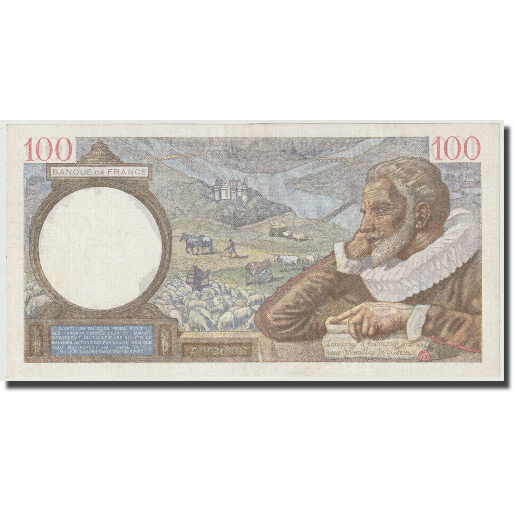 France, 100 Francs, Sully, 1941, 1941-05-21, AU(55-58), Fayette:26.52, KM:94