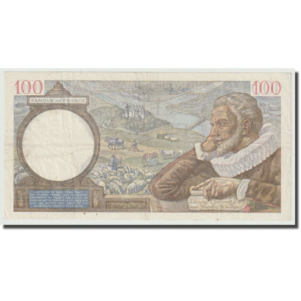 France, 100 Francs, Sully, 1940, 1940-04-04, AU(50-53), Fayette:26.22, KM:94