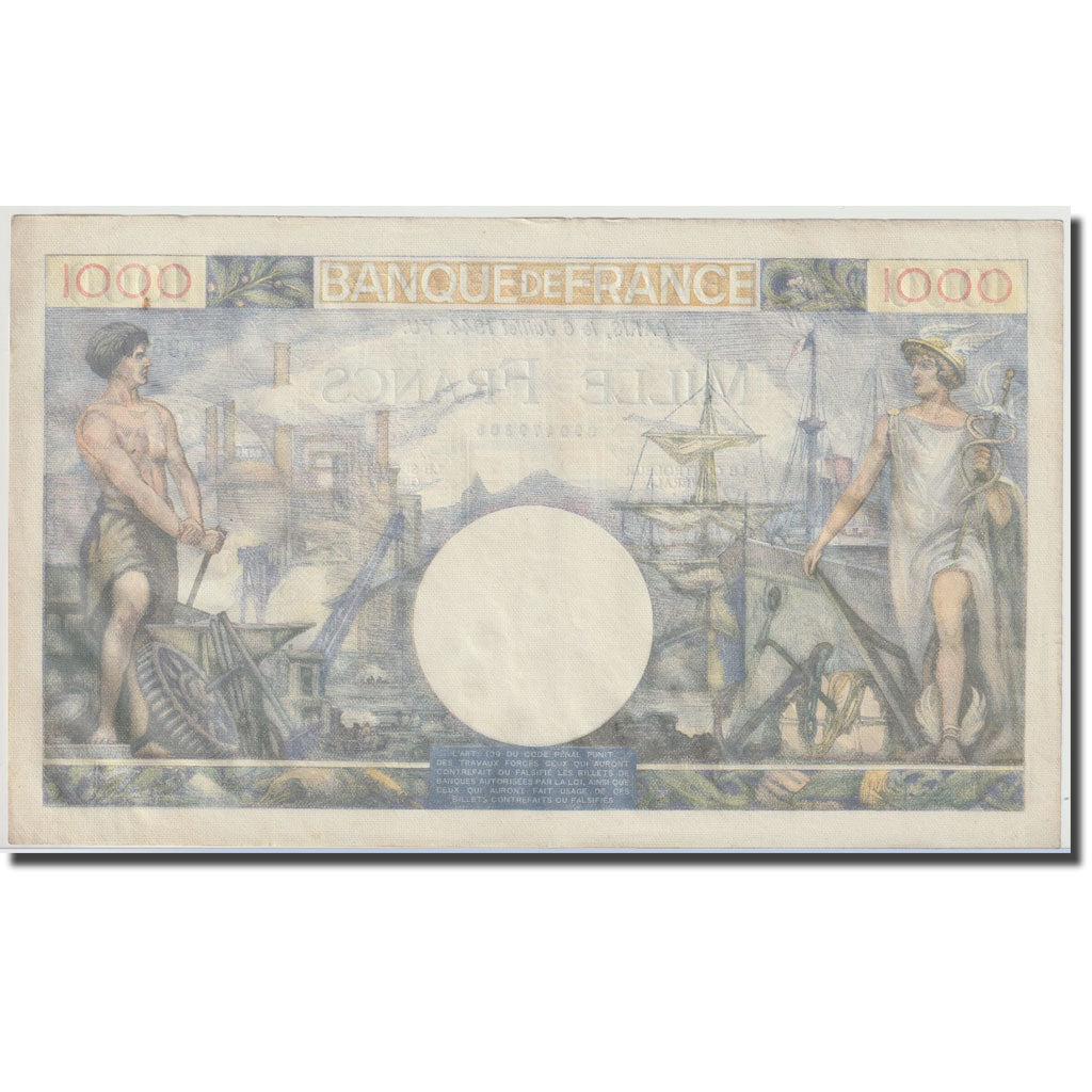 Francja, 1000 Francs, Commerce et Industrie, 1944, 1944-07-06, AU(55-58)