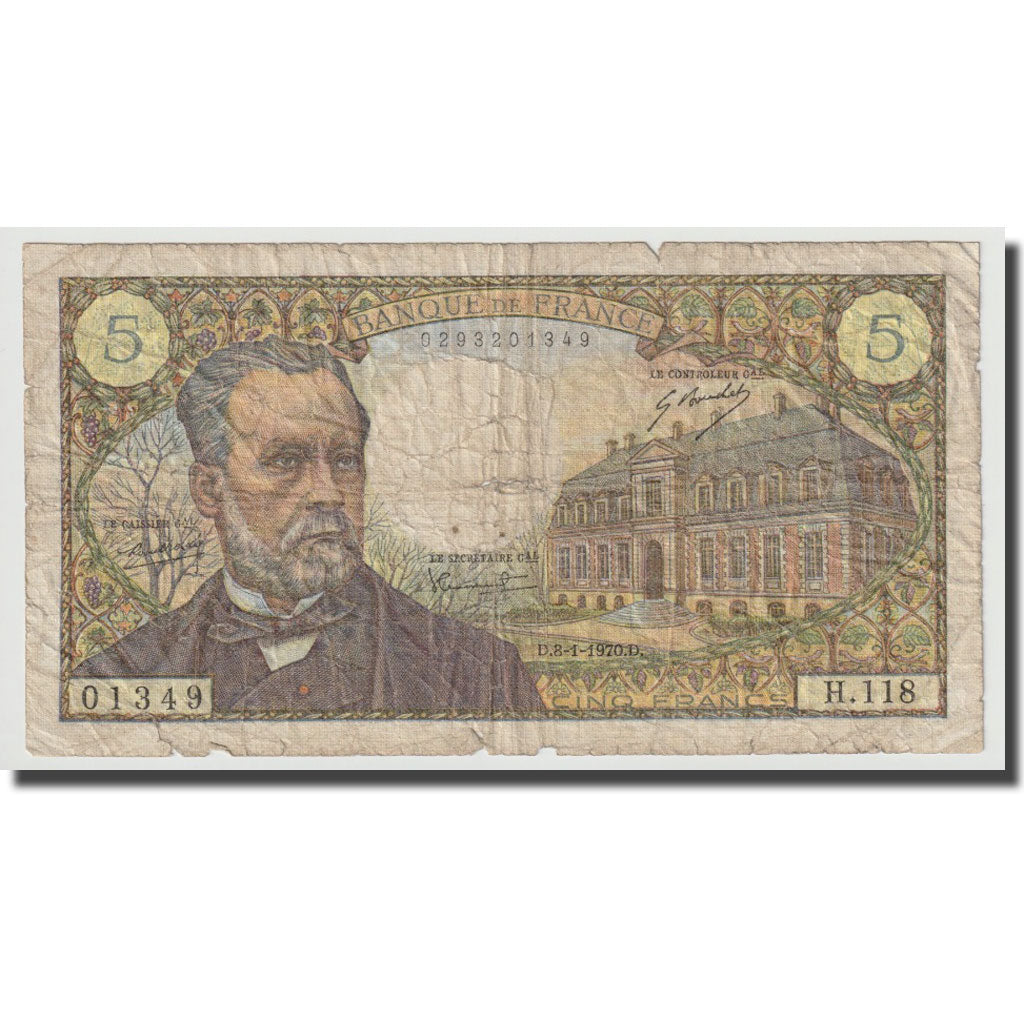 Frankreich, 5 Francs, Pasteur, 1970, 1970-01-08, SGE, Fayette:61.12, KM:146b