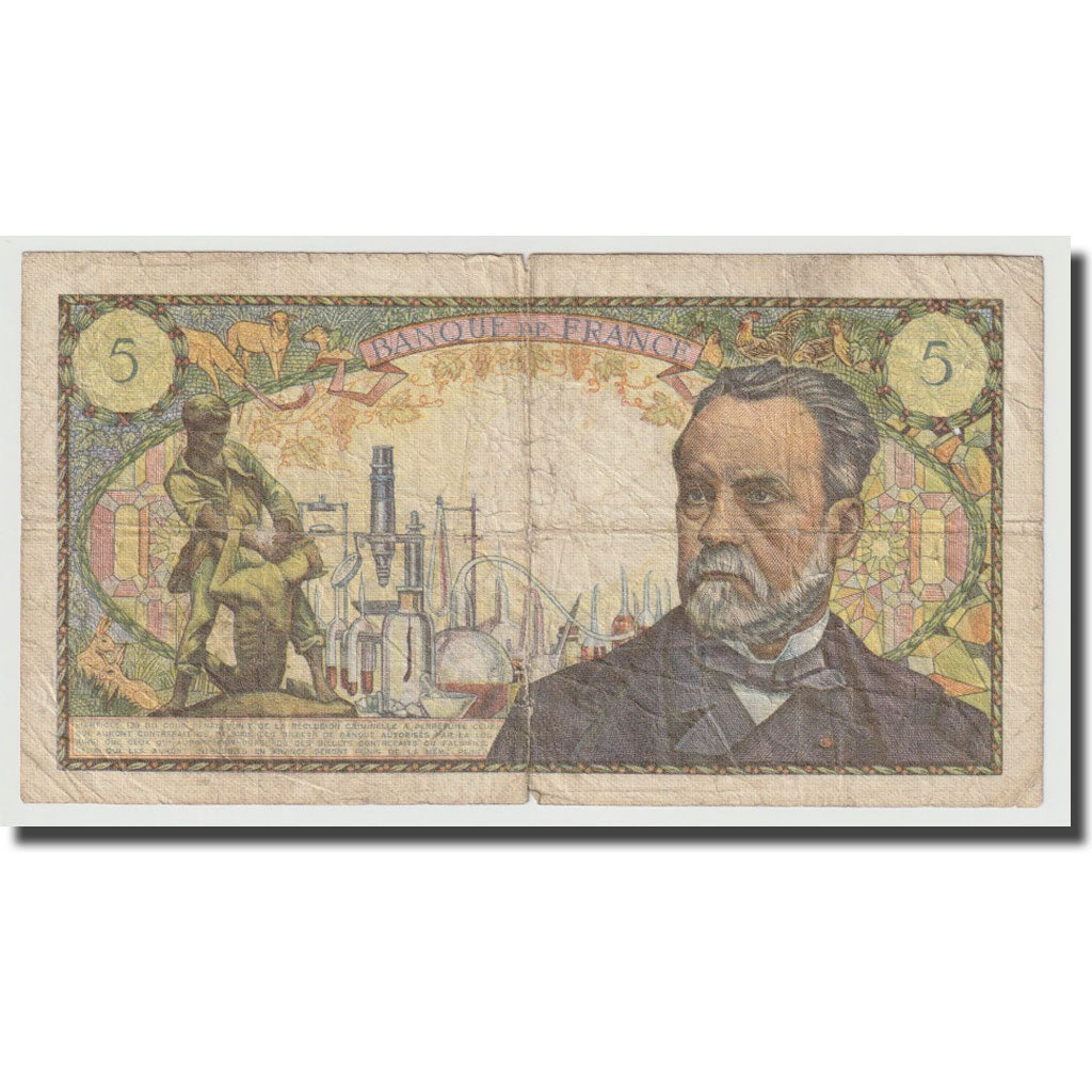 Francia, 5 Francs, Pasteur, 1967, 1967-12-07, RC, Fayette:61.6, KM:146b