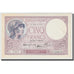 France, 5 Francs, Violet, 1939, 1939-07-20, UNC(63), Fayette:4.2, KM:83