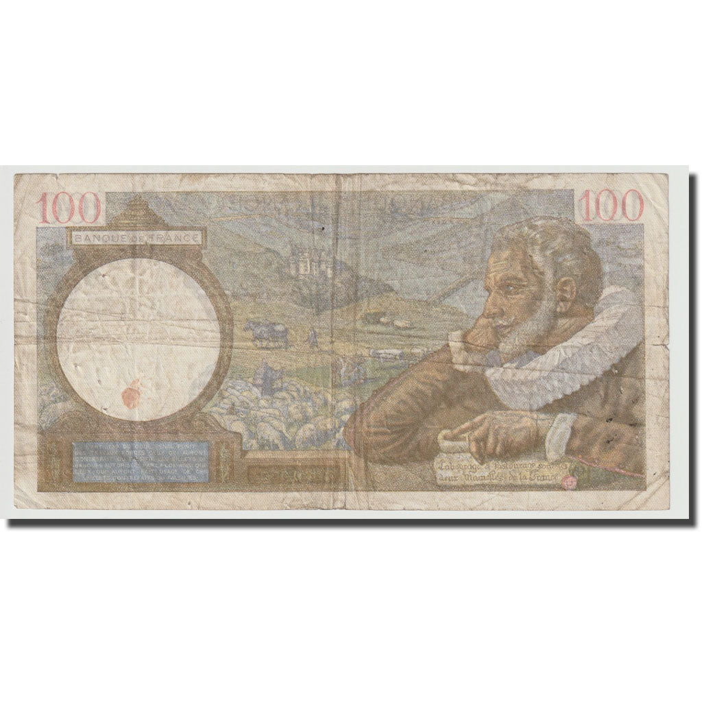 France, 100 Francs, Sully, 1941, 1941-09-04, VF(20-25), Fayette:26.57, KM:94