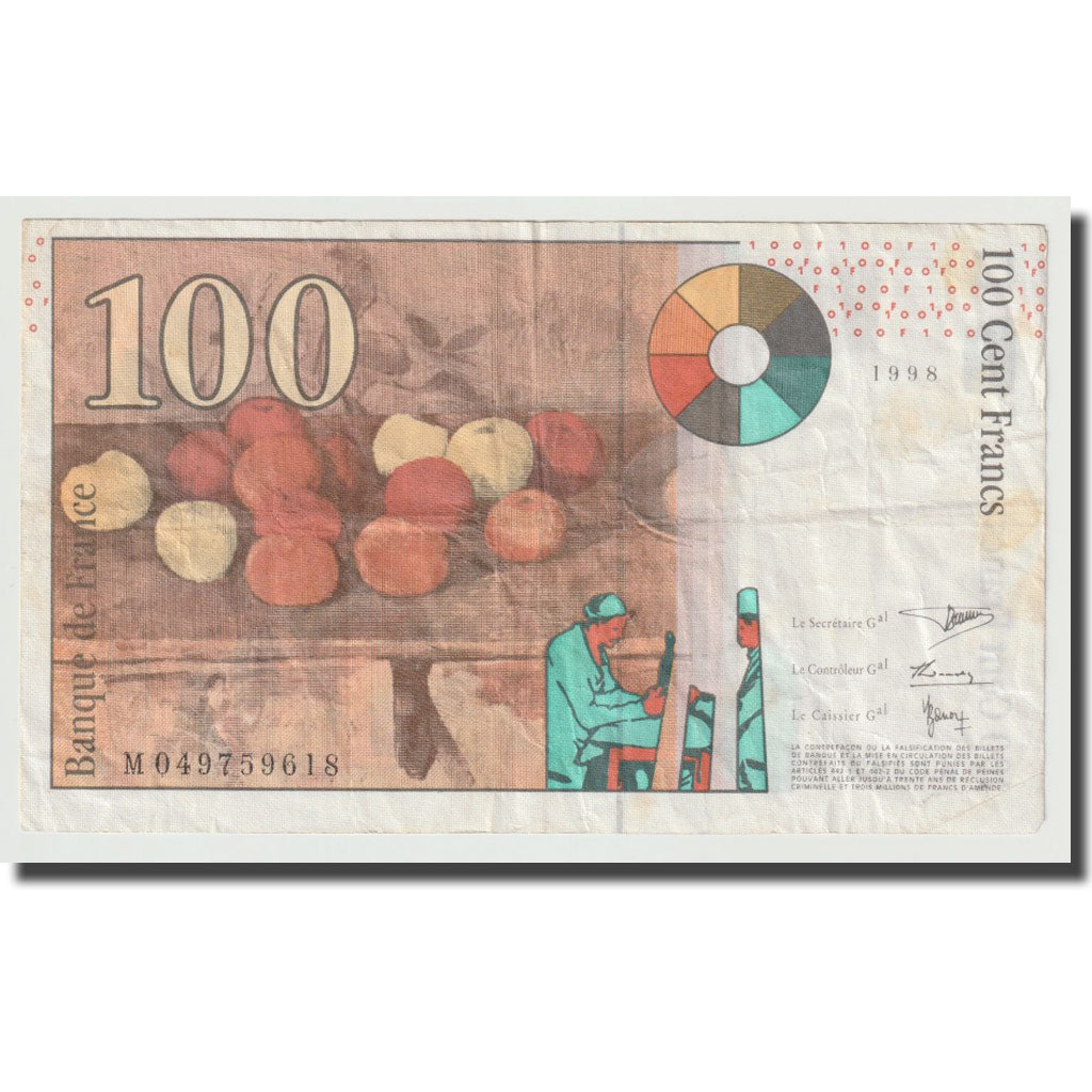 Francia, 100 Francs, Cézanne, 1998, BB, Fayette:74.2, KM:158a