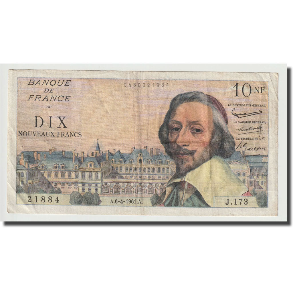 France, 10 Nouveaux Francs, Richelieu, 1961, 1961-04-06, EF(40-45)