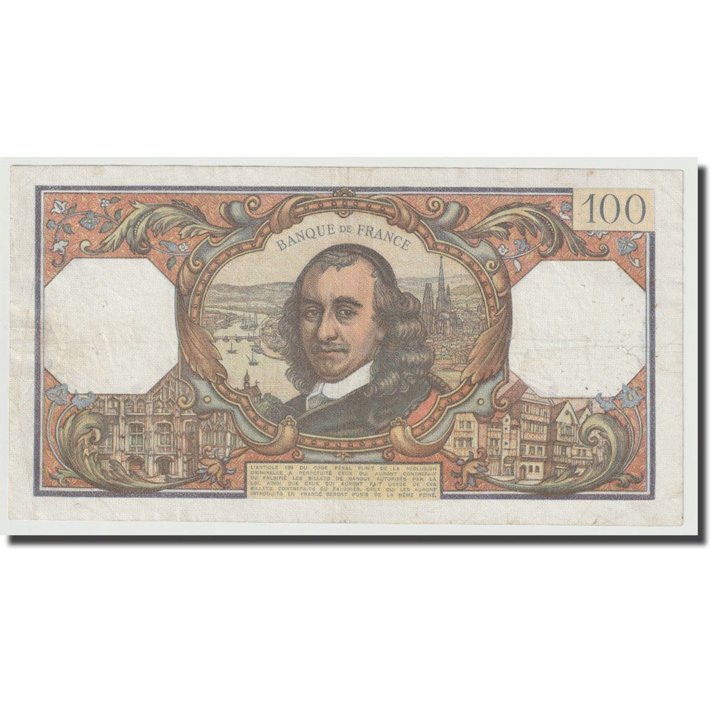 Francia, 100 Francs, Corneille, 1968, 1968-09-05, BC+, Fayette:65.23, KM:149c