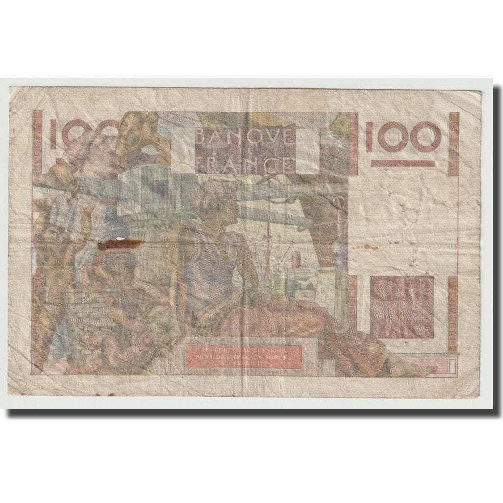 France, 100 Francs, Jeune Paysan, 1952, 1952-10-02, TB, Fayette:28Bis/1, KM:128e